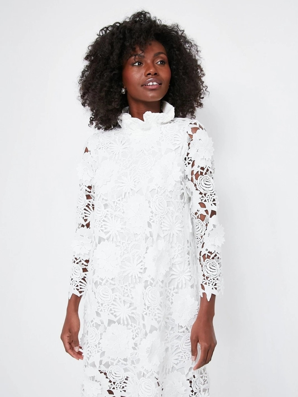 Tuckernuck Daphne White Guipure Lace Dress L NWT Floral Appliqué Bow Back Bridal